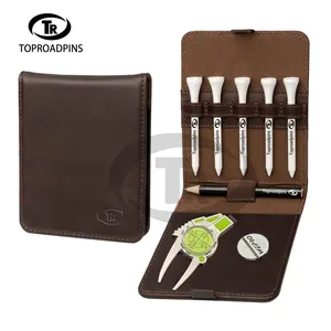 Golf Accessories Genuine Leather Ball Marker Pouch Personalised Golf Gift Set Golf Pu Leather Divot Tool Holder