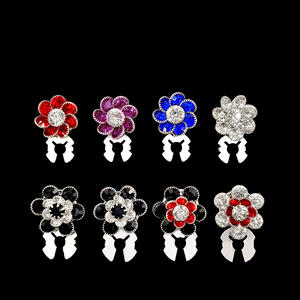 Wholesale Fower Rhinestone Clip <b>Button</b> Cover for Shirt Decorative Cover Cufflinks <b>Button</b> Flower Clip <b>Button</b> Women Shirt Cufflink - Product Image 2