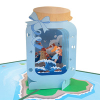 Carte Pop-up «Bénédiction» 3D faite à la main en gros Voeux de Noël Anniversaire Affaires Amour Mariage Cadeau Sain Papier