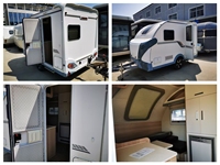 Caravane de camping-car moderne et légère 2025 pour 4 personnes avec cuisine et salle de bain