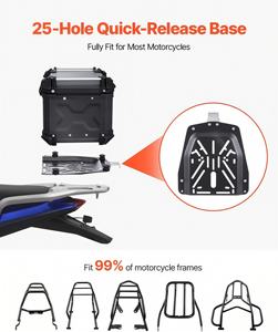 Premium 28L 36L 45L 55L 65L 80L 100L in alluminio scatola di coda per moto impermeabile antifurto <span class=keywords><strong>baule</strong></span> in <span class=keywords><strong>metallo</strong></span> per turismo - Product Image 2