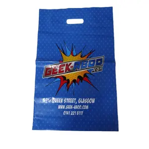 Tas belanja HDPE LDPE ramah lingkungan, tas hadiah plastik bening penawaran harga 20cm x 20cm logo kustom