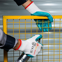Guantes de Trabajo Recubiertos de Nitrilo Snell Firm Grip, Transpirables y Resistentes a la Abrasión, para la Construcción y Transporte de Materiales
