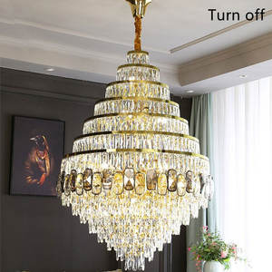 Wholesale Indoor Gold Artistic <b>Crystal</b> <b>Chandelier</b> Pendant Lights for Hotel Lobby Duple Living Room Adjustable Height Feature - Product Image 5