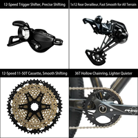 Bicicleta de Montaña FLM GALAXY de Aluminio, 29/27.5, 12 Velocidades, Frenos Hidráulicos, Horquilla de Aire, Neumáticos CST, Todoterreno, Bicicleta Montana