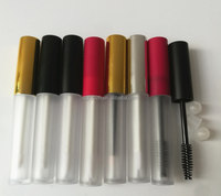 Noir mat 3.5ml dégradé brillant à lèvres conteneurs en plastique Eyeliner Tubes or bouchon à vis sérigraphie outils de maquillage pour Mascara
