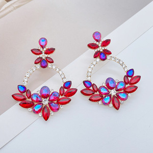 Pendientes Colgantes de Cristal con Flores Bohemias, Pendientes de Cristal de Colores para <span class=keywords><strong>Mujer</strong></span>, Joyería Vintage - Product Image 2