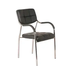 Novo design personalizado de conveniência de couro preto apoio de braço da cadeira do escritório