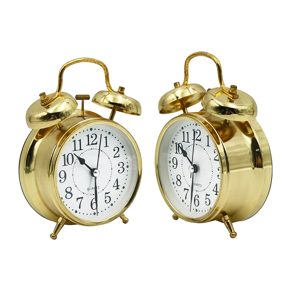 寝室のオフィスの家の装飾の卓上のための工場供給の金属色の古典的なレトロな金属のテーブルの目覚まし時計