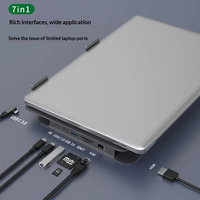 Station d'accueil 7-en-1 Type C pour ordinateur portable et tablette, support de bureau, hub USB 3.0 pour ordinateur, idéal pour le bureau et les voyages – Approvisionnement direct usine