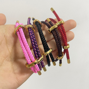<span class=keywords><strong>Bracelet</strong></span> stylé en acier inoxydable pour hommes <span class=keywords><strong>et</strong></span> femmes, fermeture ajustable, en corde <span class=keywords><strong>rouge</strong></span> porte-bonheur, offre spéciale, - Product Image 4