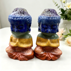 Estatua de Buda Bebé de Cristal Natural de 10 cm con 7 Chakras, Tallada a Mano, Figura de Piedra Reiki Curativa para Meditación y Decoración del Hogar - Product Image 4