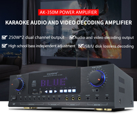 Amplificateur de puissance de karaoké KTV à domicile avec récepteur audio DSP 2.0 canaux avec microphone sans fil, prenant en charge la fonction USB