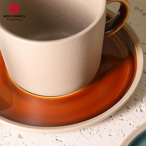 Weiye Vintage Rustieke Porseleinen Theekopjes En Schoteltjes Europa Design Theesake Cup Rustieke Grove Keramische Koffie Kop En Schotelset - Product Image 4