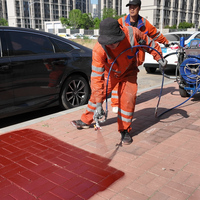 Máquina de Marcado Vial con Pulverización de Pintura Plástica en Frío sin Aire, de Alta Presión (23MPa), con Bomba Hidráulica y Distribuidor de Microperlas de Vidrio