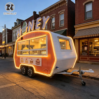 Chariot à hamburgers mobile prêt à l'emploi, remorque à smoothies en acier inoxydable, camion de tacos commercial