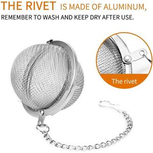 Infuseur à thé en acier inoxydable, boule à thé à mailles fines avec chaîne et crochet, filtre à épices réutilisable - Product Image 3