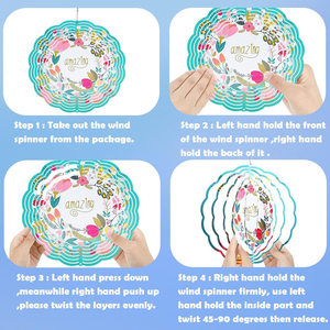 Wind Spinner Sublimation Blank Metal Wind Spinners pour la cour et le jardin Ornements de Noël Sublimation Wind Spinner Blanks - Product Image 6