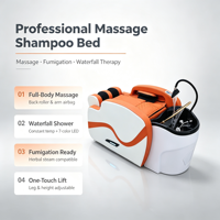 Fauteuil de lavage de cheveux électrique entièrement automatique avec massage et vapeur pour spa capillaire et salon de beauté