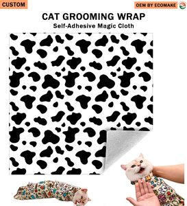 <span class=keywords><strong>Couverture</strong></span> apaisante en microfibre douce auto-adhérente pour toilettage de chat, anti-morsure et anti-griffures, pour coupe des ongles, impression personnalisée 2026 - Product Image 1
