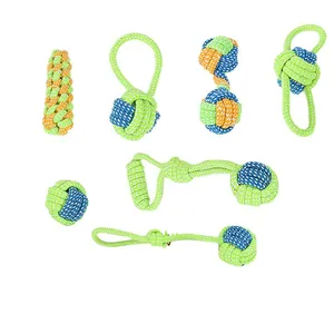 Amazon Top Seller Interactive Durable Bite Resistant Cotton Rope Hemp Dog Toy Set Fashion Dog Rope Chew Toy