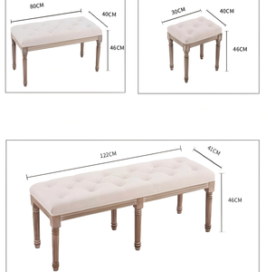 DISHI Contemporary Fabric End of Bed <strong>Bench</strong> <strong>Window</strong> Seat Tufted <strong>Bench</strong> for Bedroom Hallway Living Room Cream White - Product Image 6