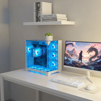 Boîtiers d'ordinateur de bureau en verre trempé Pcooling OEM, boîtiers PC, tours de PC, armoires PC avec bande lumineuse RVB, boîtier PC Mini ATX