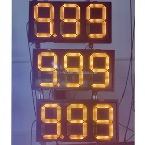 Station-service étanche couleur jaune à 3 chiffres 16 pouces LED Module d'affichage à 7 segments Vente en gros à prix bon marché