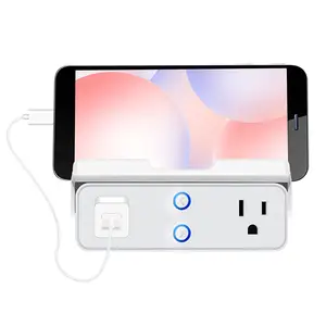 10A Wifi Plug for Smart Life,Child Lock Voice Control Smart Plug With Wifi Outlet,A set of Socket+Bracket Plug-In Mount