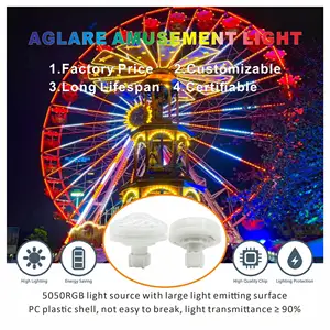 Lumière de parc Aglare lumineuse grande roue lumière LED RVB caméléon Cabochon Led Fun Amusement Ride Lights