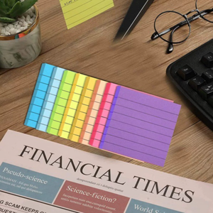 Notas Adhesivas Fluorescentes con Líneas, 76x76mm, 45 Hojas, 8 Colores, Reposicionables, Blocs de Notas de Alta Calidad para Oficina - Product Image 1