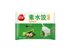 ซาควน ขนมจีบเห็ดหอมและผักกวางตุ้ง (เจียวซือ) รสเค็ม นุ่ม แช่แข็ง ขนมผักสำหรับคนทานมังสวิรัติ บรรจุถุง - Product Image 2