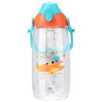 Bouteille d'eau sportive en plastique avec paille et bec de canard pour enfants – Motivationnelle et idéale pour l'apprentissage de l'eau