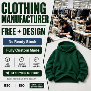 Fabricante de Ropa, Sudadera con Capucha de Forro Polar Grueso Personalizada, Hombros Caídos, Color Verde Sólido, Sudadera para Hombre - Product Image 1