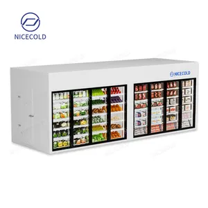 Glass Door Display Freezer Double Temperature Walking Cooler Cold Room Storage for Sale