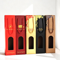 Sac cadeau pour vin Kraft double bouteille 750 ml, boîte à vin avec fenêtre, emballage personnalisé pour vin et spiritueux, vente en gros, stock disponible
