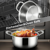 Ensemble de casseroles et poêles en acier inoxydable 304/316, modernes, non toxiques, écologiques, compatibles induction, robustes et triple couche