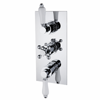 Robinet de douche thermostatique encastré à 3 poignées MK507 en laiton chromé poli