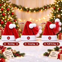Chapeau de Père Noël Animé, Accessoire de Fête de Noël, Décoration de Tête Festive