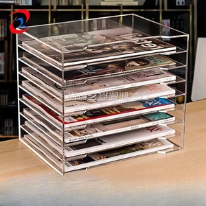 5 lớp <span class=keywords><strong>Acrylic</strong></span> tập tin nội các tập tin chủ Rack thư khay A4 Kích thước <span class=keywords><strong>Acrylic</strong></span> Stackable tài liệu tổ chức văn phòng Giấy Chủ - Product Image 5