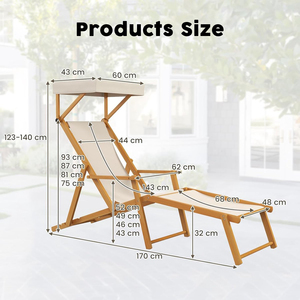 <span class=keywords><strong>Tumbona</strong></span> <span class=keywords><strong>Plegable</strong></span> de Madera Maciza para Piscina, Resort, Hotel, Jardín, <span class=keywords><strong>Tumbona</strong></span> de Exterior para Playa <span class=keywords><strong>con</strong></span> Reposapiés - Product Image 6