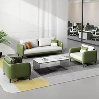 Canapé de bureau moderne et élégant en cuir, 6 places, sectionnel, idéal pour les réunions et le salon – Offre spéciale