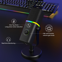 Microphone Dynamique RVB USB XLR avec Support PC, Modèle AM8 ZTT32