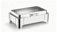 Réchaud de buffet hydraulique simple à cadre bas en acier inoxydable pour hôtels, banquets et traiteurs