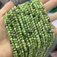 Pierre naturelle 2mm 3mm 4mm coupe à facettes perles rondes en vrac jaspe chrysoprase pour la fabrication de bijoux