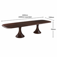 Table à manger extensible en placage de noyer de luxe moderne, fabrication chinoise, service OEM ODM, couleur personnalisée, écologique, imperméable