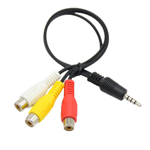 อะแดปเตอร์สายเคเบิล AV ขนาด 3.5 มม. ชายต่อ 3Rca หญิงสำหรับกล่องรับสัญญาณทีวีการเชื่อมต่อเสียงวิดีโอ - Product Image 1