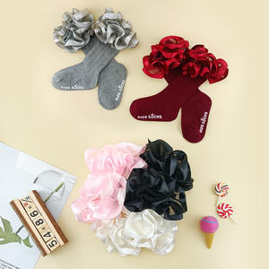 جوارب قطنية للأطفال حديثي الولادة جوارب قطنية مزركشة برباط للأميرات للفتيات جوارب قصيرة صيفية وربيعية مكشكشة للأطفال الرضع - Product Image 1