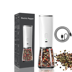 Moulin à <span class=keywords><strong>sel</strong></span> et à poivre <span class=keywords><strong>de</strong></span> qualité supérieure, moulin à épices rechargeable par USB avec broyeur à poivre électrique à grains grossiers réglables - Product Image 1
