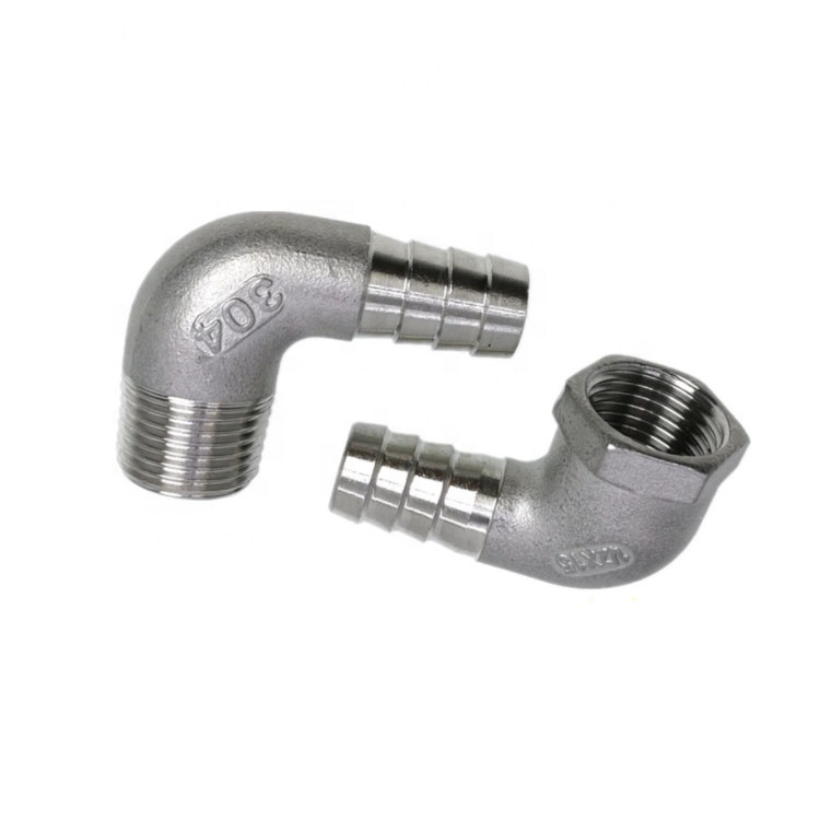 304 Stainless Steel Tube Barb Fitting Elbow Female Pipe Adapters Connectors for Water Fuel Air